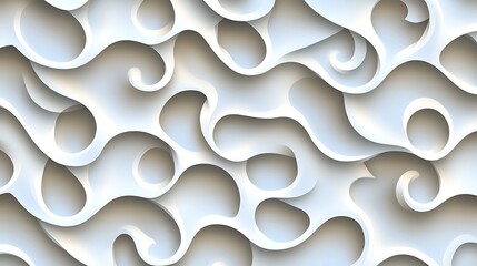 Abstract design with flowing, layered shapes.