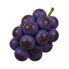 Fototapeta premium Plump Dark Purple Grapes on Transparent Background