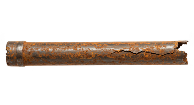 Illustration of Corroded Rusty Metal Pipe Iron Texture and Decay