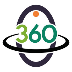 360 icon vector on white 