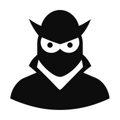 Bandit mask icon vector on white background