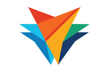 Naklejka premium Abstract Colorful Arrow Design Modern Geometric Shapes and Vibrant Hues Ai Generated