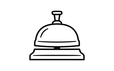 Simple black line drawing of a service bell on a white background