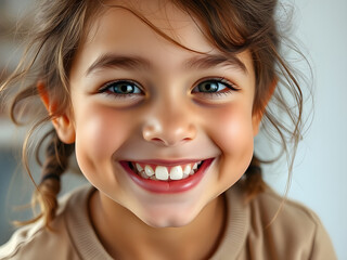 Happy little girl with a bright smile