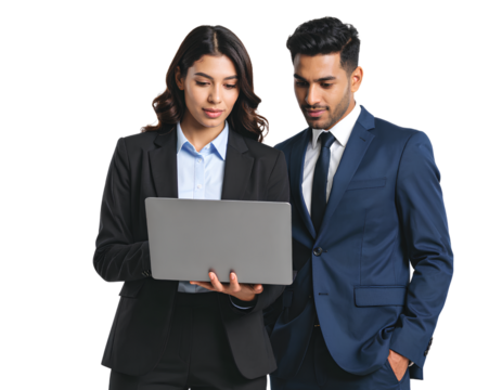 Team Members at Work with Laptop  Business PNG with Transparent Background PNG - Powered by Adobe