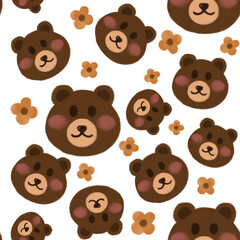 kawaii bear seamless pattern