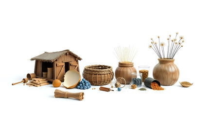 Rustic harvest: a 3d render of a farm scene