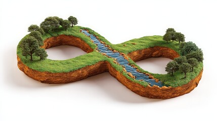 Infinity Island: Sustainable Ecosystem Concept, 3D Render