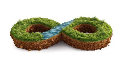 Infinity Symbol: Grass, Soil, and Water – Sustainable Future Concept