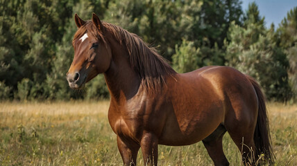 Obraz premium Celebrate World Horse Day with stunning AI-generated images capturing the beauty, freedom, and companionship of horses in natural and rural landscapes.