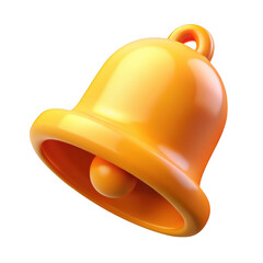 Fototapeta premium 3d orange bell icon isolated on transparent background