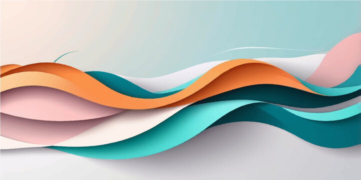 Abstract colorful wave vector illustration background with flowing lines and light shapes