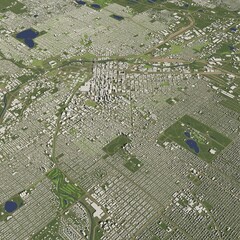 3D illustration of city and urban in Denver USA