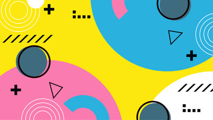 Fototapeta premium Vibrant abstract design with geometric shapes. Perfect for website backgrounds, social media graphics, or modern art prints. Bright, dynamic, and eye-catching.