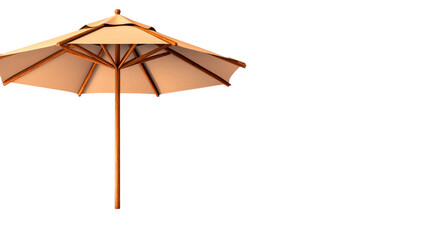 Tan Wooden Parasol on Transparent Background