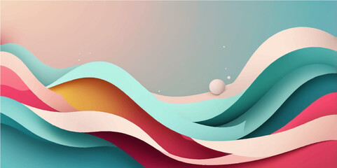 Abstract colorful wave vector illustration with a modern curve design and fluid light pattern