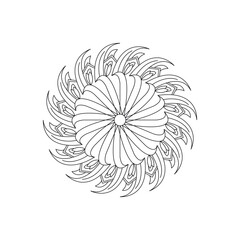 mandala design for coloring book, relaxing and easy Mandala art for tattoo design, vector mandala Art. 