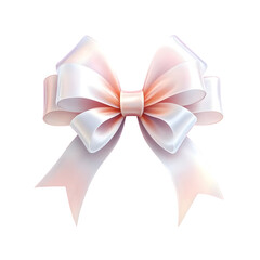 Naklejka premium white bow on white background isolated PNG 