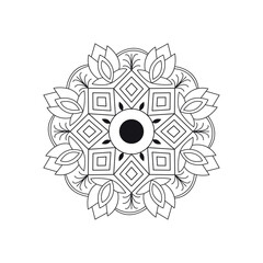 mandala design for coloring book, relaxing and easy Mandala art for tattoo design, vector mandala Art. 