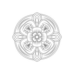 mandala design for coloring book, relaxing and easy Mandala art for tattoo design, vector mandala Art. 