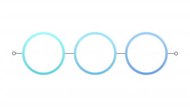 Business plan blue gradient circle infographic 3 steps template animation. Sequence options HD video. Animated blank diagram visualization. Process layout empty design element. Motion graphics