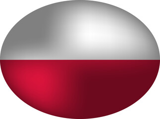 Poland Flag Egg-Shaped Vector Badge - Sphere, Oval, & Egg Design