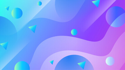 Abstract blue purple wave shapes circles triangles suitable for digital backgrounds, website design, and graphic prints with a modern artistic touch.
