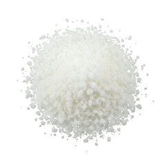 White Granulated Crystals Pile on Black Background
