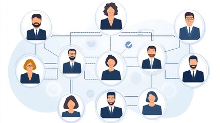 Illustrative organizational chart showcasing team hierarchy and corporate structure
