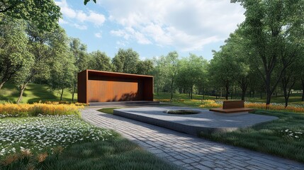 Tranquil Contemporary Park: A Blend of Nature, Architecture and Serenity