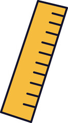 Simple Yellow Ruler Icon Illustration for Measurement, Education, and School Supplies