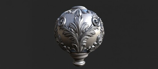 Elaborate ornamental sphere with refined floral design and intricate swirling motifs