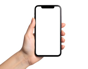 Hand holding a smartphone for communication and technology use