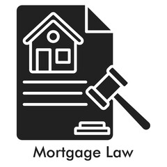 Mortgage Law Icon - Glyph Style