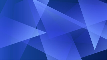 Overlapping blue translucent triangles create abstract design. Suitable for backgrounds, graphic design, web visuals, tech themes, geometric patterns.