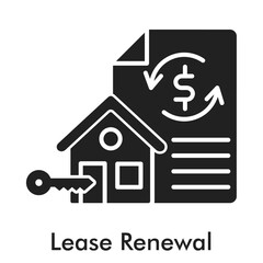 Lease Renewal Icon - Glyph Style