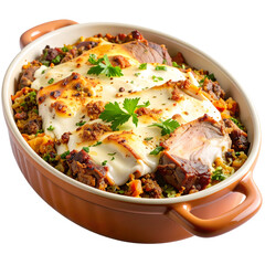 Hearty Yogurt-Baked Lamb Dish – Traditional Comfort Food – Transparent Cutout