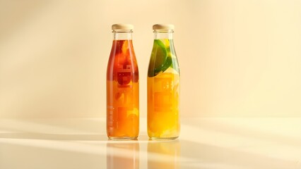 Juice Bottle Mock-Up - Two Bottles

