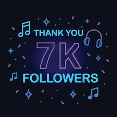 Thank You for 1K Followers Social Media Celebration Graphic