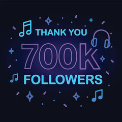 Thank You for 700K Followers Social Media Celebration Graphic