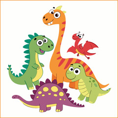 Acid dinosaurs stickers