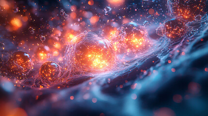 Abstract Digital Design of Colorful Particles and Glowing Cells