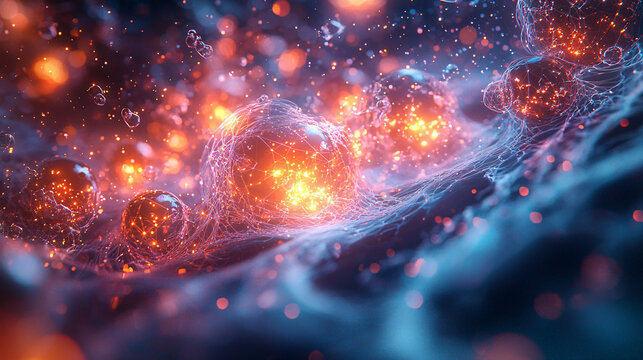 Abstract Digital Design of Colorful Particles and Glowing Cells