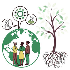 Global collaboration diverse group earth