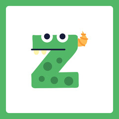 Alphabet shapes Z cartoon monster