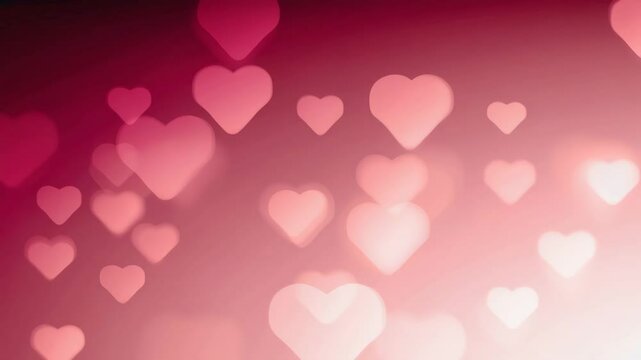 Romantic Pink Gradient Heart Background with Soft Floating Particles