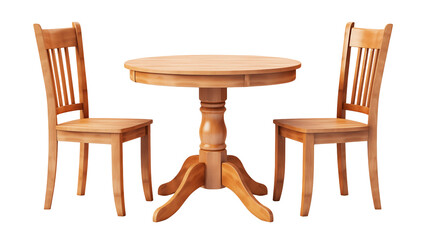 Round wooden table and chairs showcasing crafted furniture design for dining settings