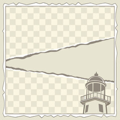 Lighthouse vintage paper graphic