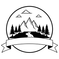 river and mountain logo