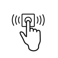 Hand press doorbell line icon clipart template